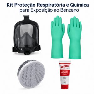 Kit Proteção Respiratória e Química para Exposição ao Benzeno