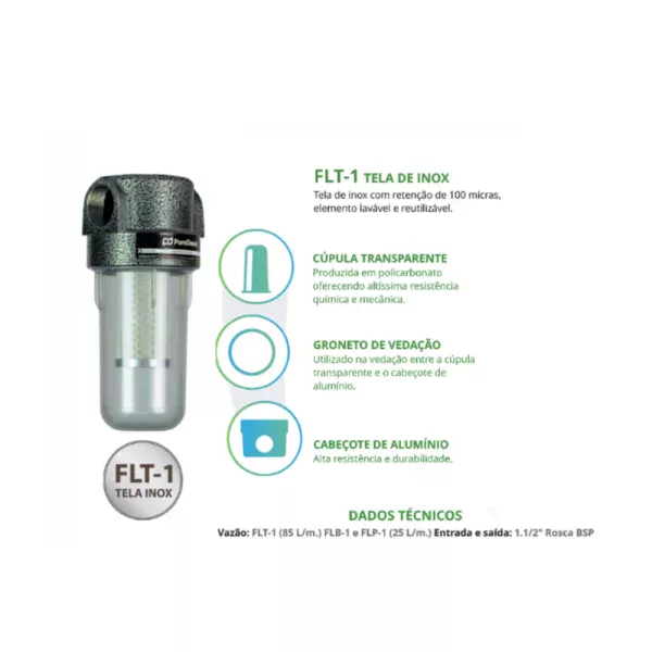 Filtro de Linha para Diesel e Biodisel FLB-1 com Elemento de Bronze - Imagem 2