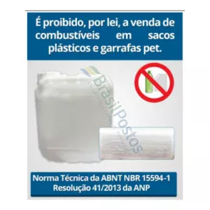 Pista - Proibido Venda de Combustível em garrafa PET