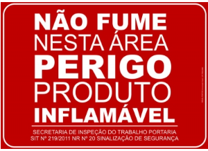 Sinalização - Não Fume Produto Inflamável