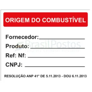 Pista - Origem do Combustível