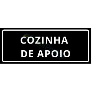Sinalização - Cozinha de apoio Fundo Preto