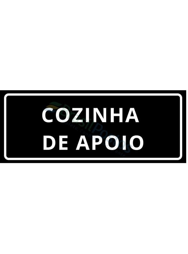 Sinalização - Cozinha de apoio Fundo Preto
