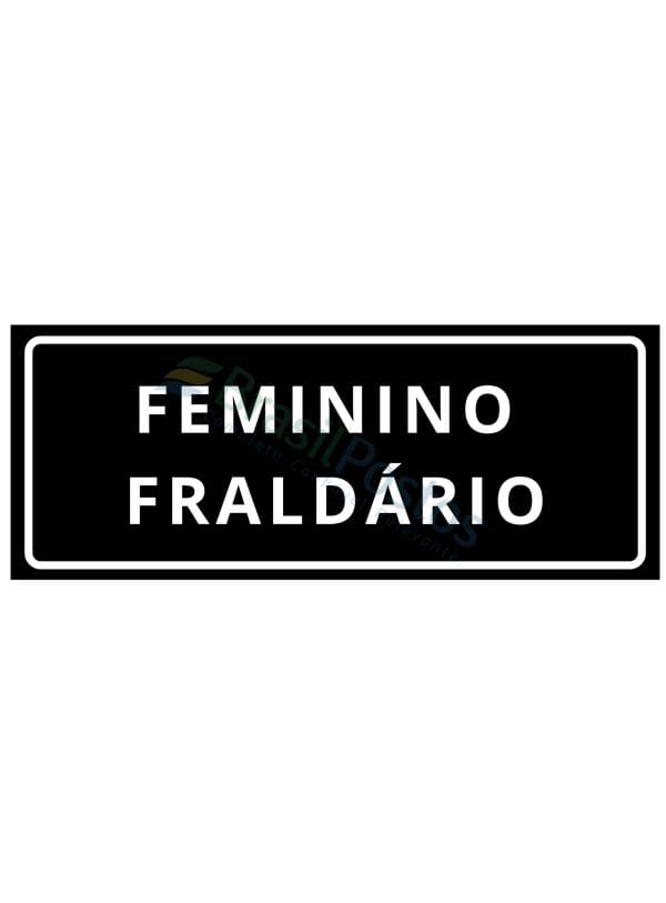 Sinalização - Feminino Fraldário Fundo preto