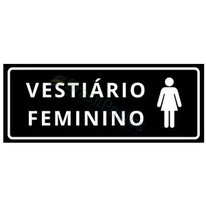 Sinalização - Vestiário Feminino Fundo Preto