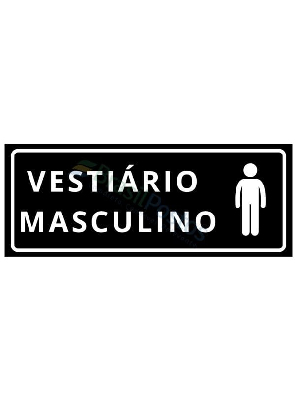 Sinalização - Vestiário Masculino Fundo preto