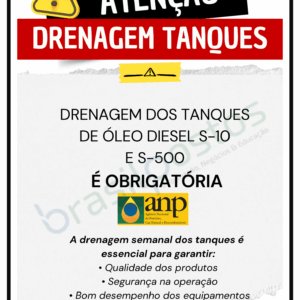 Sinalização- Placa Drenagem de Tanques